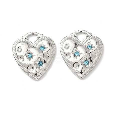 304 Stainless Steel Rhinestone Pendants STAS-L308-11P-1