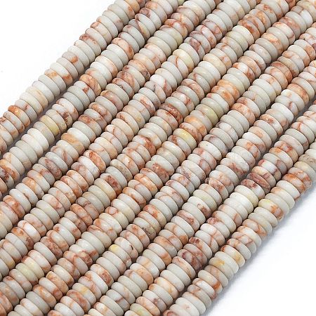Frosted Natural Netstone Beads Strands G-K389-C08-01-1
