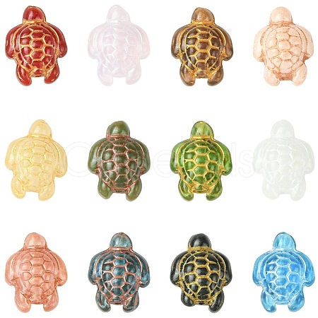 12Pcs 12 Colors Handmade Lampwork Beads LAMP-CJ0002-46-1