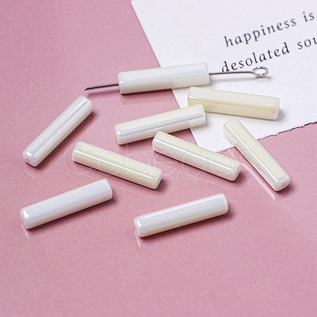 Electroplate Glass Beads GLAA-D024-01H-1