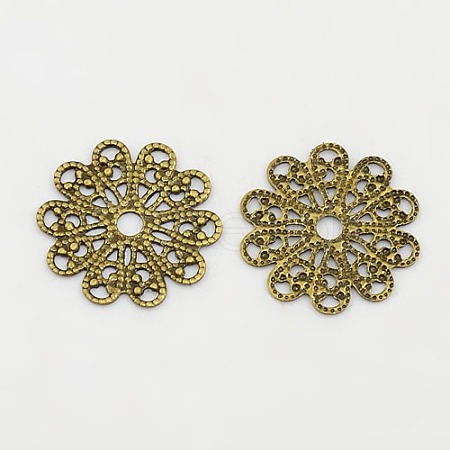 Brass Vintage Filigree Findings KK-H222-AB-1