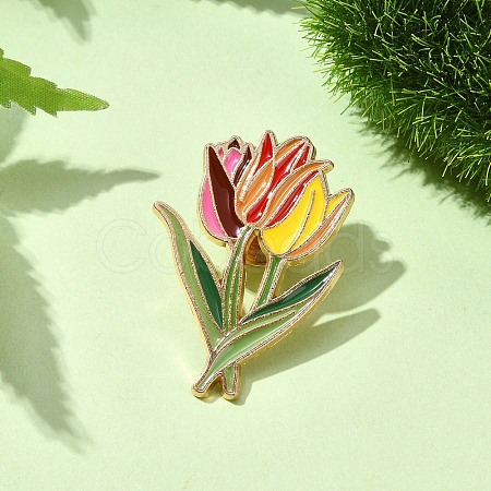 Tulip Enamel Pins JEWB-P045-02A-G-1