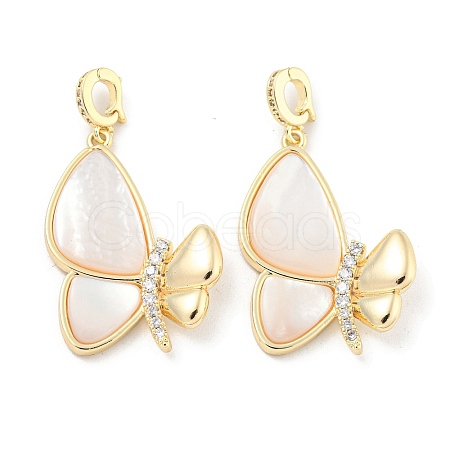 Brass Micro Pave Clear Cubic Zirconia Pendants KK-L211-019G-01-1