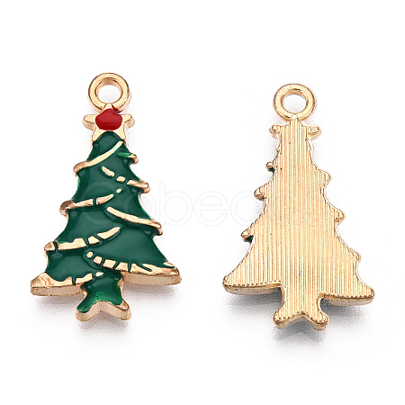Rack Plating Alloy Enamel Pendants ENAM-N055-124-1