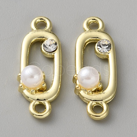 Alloy Crystal Rhinestone & White Plastic Pearl Link sConnector Charms FIND-WH0365-083G-02-1