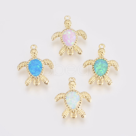 Synthetic Opal Links Connectors KK-L163-02G-1