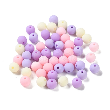 Rubberized Style Imitated Silicone Acrylic Beads MACR-D029-01E-1