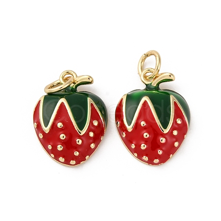 Brass Enamel Pendants KK-S525-10G-B-1