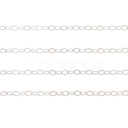 Brass Flat Oval Cable Chains CHC-CJ0001-01-RS-1
