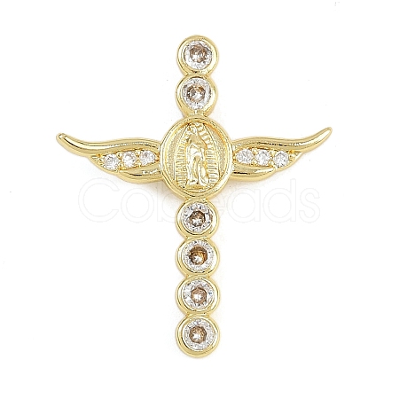 Easter Theme Brass Micro Pave Cubic Zirconia Pendants KK-Z123-04G-1