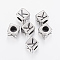 304 Stainless Steel Large Hole Letter European Beads, Cube with Letter.K, Antique Silver, 8x8x8mm, Hole: 5mm