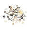 Natural Akoya Shell Flat Round Charms, Mother of Pearl Shell Charms, Seashell Color, 5.5~6x0.8~1.5mm, Hole: 1.2mm