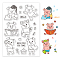 PVC Plastic Stamps, for DIY Scrapbooking, Photo Album Decorative, Cards Making, Stamp Sheets, Pig Pattern, 16x11x0.3cm