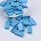 Spray Painted Alloy Multi-Strand Links, For Tile Elastic Bracelets Making, Rectangle, Sky Blue, 16x8x4mm, Hole: 0.8mm