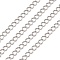 Iron Twisted Chains, Unwelded, Platinum Color, Ring: about 3.5mm wide, 5.5mm long, 0.5mm thick