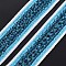 Nylon Ribbon, with Glass Seed Beads, Steel Blue, 3/4 inch(19~20mm)