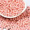 Baking Paint Luster Glass Seed Beads, Donut, Light Salmon, 4x2.5mm, Hole: 1mm, 6205pcs/pound