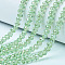 Electroplate Glass Beads Strands, AB Color Plated, Faceted, Rondelle, Pale Green, 8x6mm, Hole: 1mm, about 63~65pcs/strand, 39~40cm