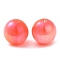 Iridescent Opaque Resin Beads, Candy Beads, Round, Orange Red, 10x9.5mm, Hole: 1.8mm