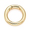 Rack Plating Brass Spring Gate Rings, Cadmium Free & Nickel Free & Lead Free, Long-Lasting Plated, Round Ring, Real 18K Gold Plated, 14.5x2.5mm