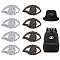 AHADERMAKER 16Pcs 2 Colors Eye Hotfix Rhinestone, Resin Rhinestone Iron on Appliques, Costume Accessories, Mixed Color, 42x70x2.5mm, 8pcs/color