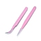 401 Stainless Steel Tweezers Set, with Flat & Bent Tip Tweezers, Pearl Pink, 10.7~11.05x0.8~0.9x0.25~0.3cm, 2pcs/set