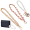 WADORN 3Pcs 3 Style Wrist Phone Case Pendant Decoration & Wristlet Bag Straps, with ABS Plastic Imitation Pearls Beads and PU Leather and Alloy Findings, Pink, 125~210mm, 1pc/style