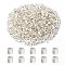 Brass Crimp Beads, Tube, Silver, 2x2x0.15mm, Hole: 1.5mm, about 1000pcs/bag