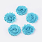 Handmade Woven Costume Accessories, Chiffon Cloth Flower, Sky Blue, 60x15mm