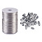 Polyester Cord, Rattail Satin Cord, with Spool, for Beading Jewelry Making, with Plastic Breakaway Clasps, Silver, 2.5mm, about 100m/roll, 1roll