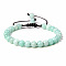 Natural Amazonite Round Bead Adjustable Braided Bracelets, 6mm