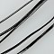 Imitation Leather Cord, Flat PU Leather, Black, 2x1mm, 100yard/bundle(300 feet/bundle)