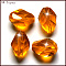 K9 Glass, Imitation Austrian Crystal Beads, Grade AAA, Faceted, Bicone, Orange, 6x8mm, Hole: 0.7~0.9mm