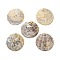 Mother of Pearl Buttons, Akoya Shell Button, 2-Hole, Shell Shape, Mixed Color, 35x35x4.7mm, Hole: 2mm