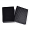 Rhombus Textured Cardboard Jewelry Boxes, with Black Sponge, for Jewelry Gift Packaging, Rectangle, Black, 9x7x2.6cm; Inside: 8.3×6.4cm.