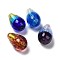 Handmade Silver Foil Glass Beads, Luminous, Glow in the Dark, Teardrop, Mixed Color, 20~21x12mm, Hole: 1.2mm