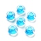 Transparent Acrylic European Beads, Large Hole Beads, Rondelle, Cyan, 14x8.5mm, Hole: 5.5mm, about 537pcs/500g