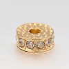 Rack Plating Flat Round Alloy Rhinestone Beads RB-D293-02LG-1