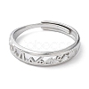 Non-Tarnish 304 Stainless Steel Hollow Heart Beat Adjustable Rings RJEW-D006-14P-2