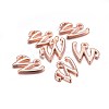 Rose Gold Plated Alloy Letter Pendants X-PALLOY-J718-01RG-W-2