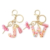 Letter A~Z Transparent Glitter Resin Pendant Keychains KEYC-FZ00024-19-2