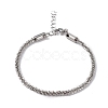 Non-Tarnish 304 Stainless Steel Bone Rope Chain Bracelet for Women BJEW-I311-01C-P-1