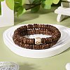Flat Round Coconut Beads Stretch Bracelets Set BJEW-JB07010-2