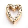 Brass Micro Pave Cubic Zirconia Slide Charms ZIRC-G147-31-NR-2