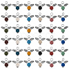 48Pcs 12 Colors Natural Lava Rock Dyed Pendants PALLOY-AB00121-1