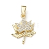 Brass Micro Pave Clear Cubic Zirconia Pendants KK-A299-17G-2
