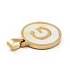 PVD Vacuum Plating 304 Stainless Steel with White Shell Pendants STAS-G268-01G-G-3