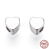Rhodium Plated 925 Sterling Silver Beads STER-T004-75P-1
