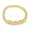 Brass Micro Pave Clear Cubic Zirconia Twisted Chain Bracelets for Women BJEW-R315-01D-G-1