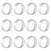 12Pcs 201 Stainless Steel Plain Band Ring for Men Women RJEW-UN0002-44B-1